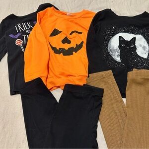 Kids Halloween Pumpkin and Cat Costume Set